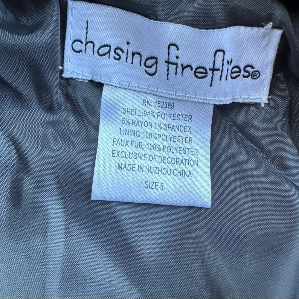Chasing fireflies girls dress coat size 5